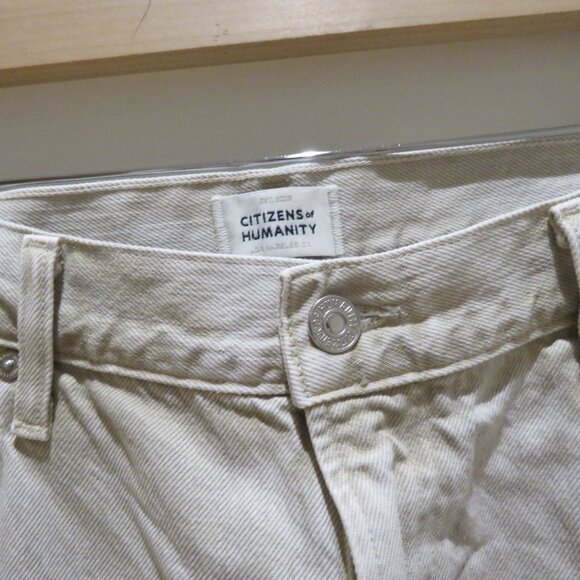 CITIZENS OF HUMANITY Daphne Crop Jeans in Ecru High Rise Minimalist Preppy - Picture 6 of 15